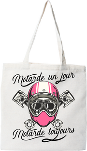 Tote bag coton recyclé motarde un jour