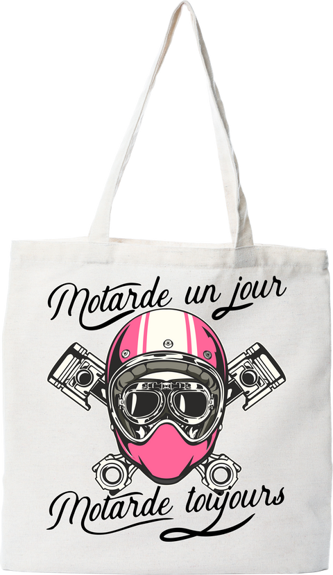 Tote bag coton recyclé motarde un jour