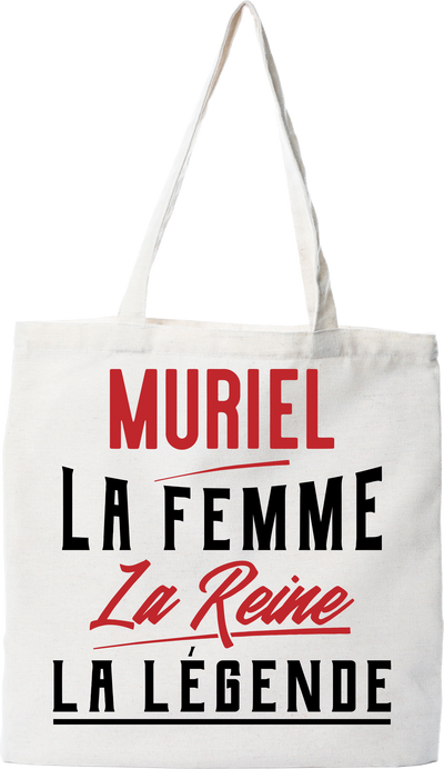Tote bag coton recyclé muriel la femme la reine la légende