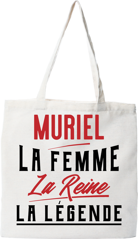 Tote bag coton recyclé muriel la femme la reine la légende