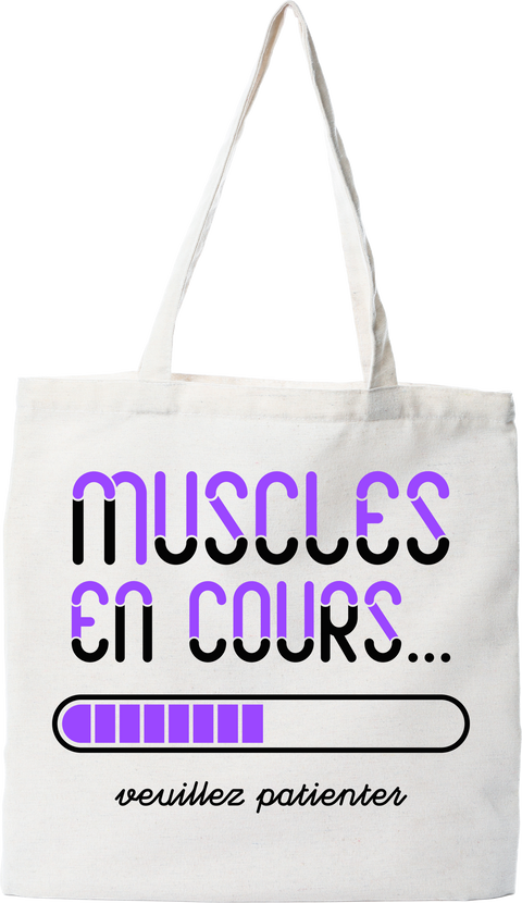 Tote bag coton recyclé muscles en cours