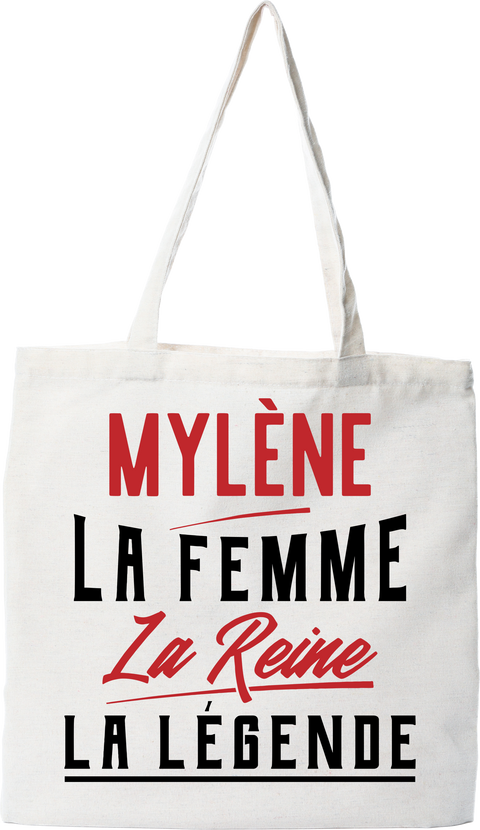 Tote bag coton recyclé mylène la femme la reine la légende