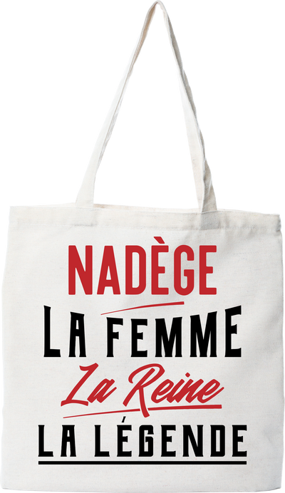 Tote bag coton recyclé nadège la femme la reine la légende