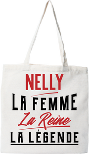 Tote bag coton recyclé nelly la femme la reine la légende