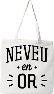 Tote bag coton recyclé neveu en or