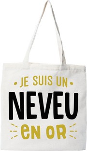 Tote bag coton recyclé neveu en or 2