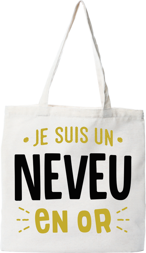 Tote bag coton recyclé neveu en or 2