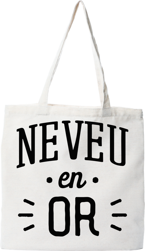 Tote bag coton recyclé neveu en or