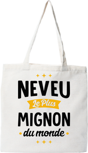 Tote bag coton recyclé neveu le plus mignon