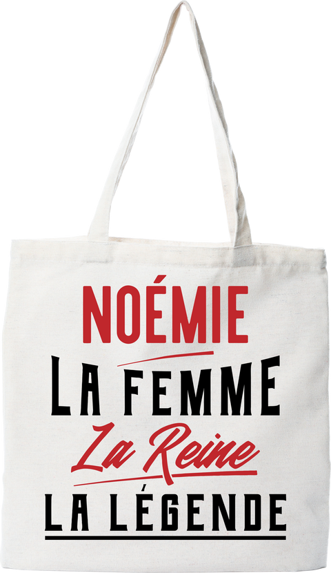 Tote bag coton recyclé noémie la femme la reine la légende