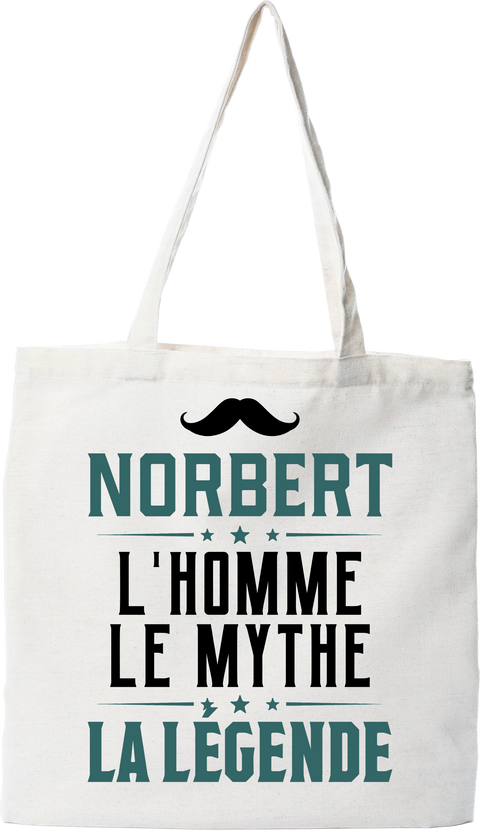 Tote bag coton recyclé norbert l'homme le mythe la légende