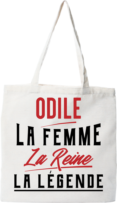 Tote bag coton recyclé odile la femme la reine la légende