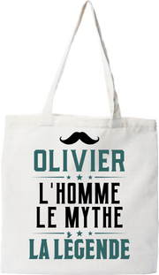 Tote bag coton recyclé olivier l'homme le mythe la légende