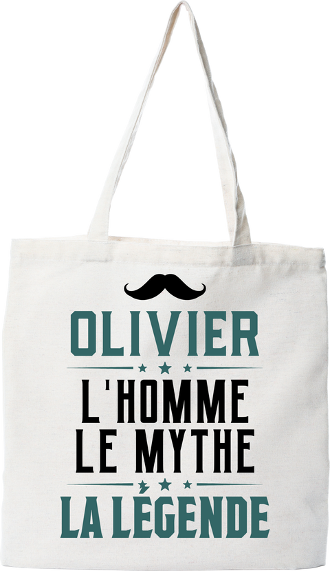 Tote bag coton recyclé olivier l'homme le mythe la légende