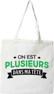 Tote bag coton recyclé on est plusieurs dans ma tête