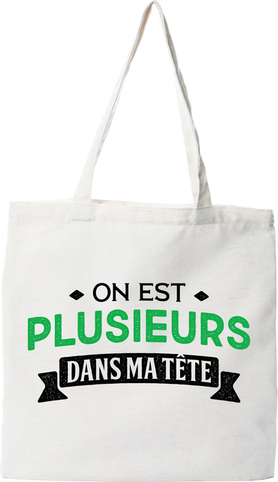 Tote bag coton recyclé on est plusieurs dans ma tête