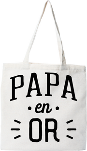 Tote bag coton recyclé papa en or 2