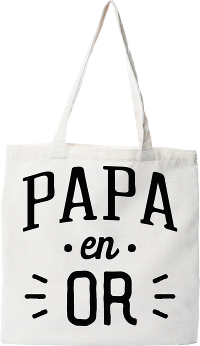 Tote bag coton recyclé papa en or 2