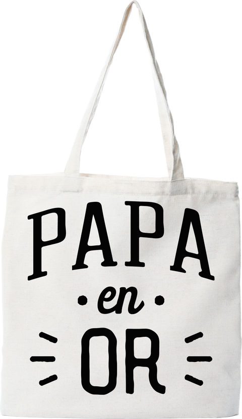 Tote bag coton recyclé papa en or 2