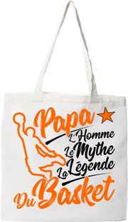 Tote bag coton recyclé papa la légende du basket