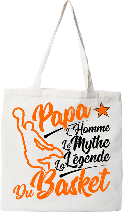 Tote bag coton recyclé papa la légende du basket