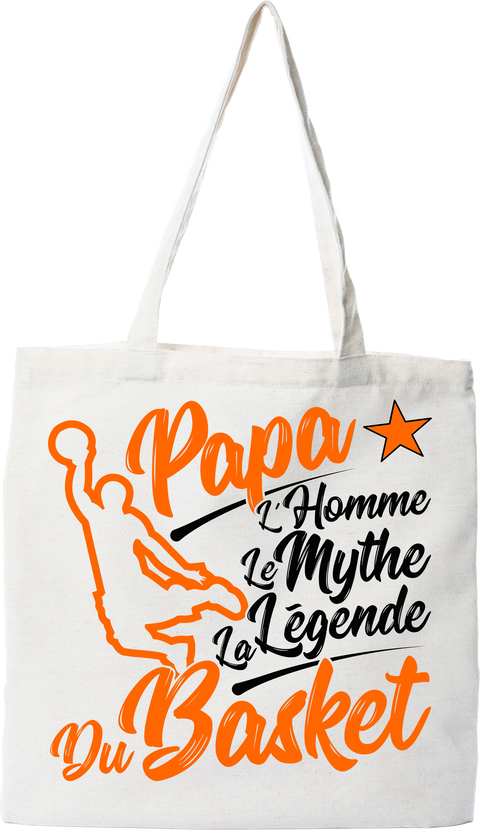 Tote bag coton recyclé papa la légende du basket