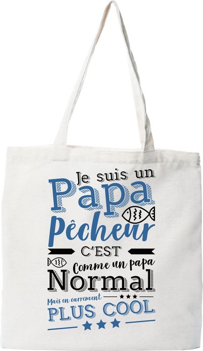 Tote bag coton recyclé papa pêcheur 2