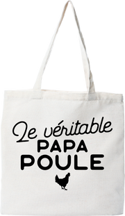 Tote bag coton recyclé papa poule 2