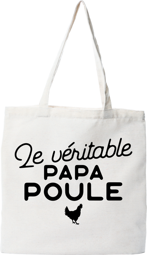 Tote bag coton recyclé papa poule 2