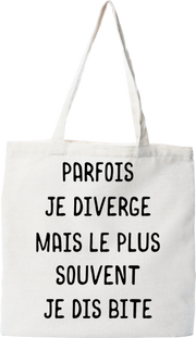 Tote bag coton recyclé parfois je diverge