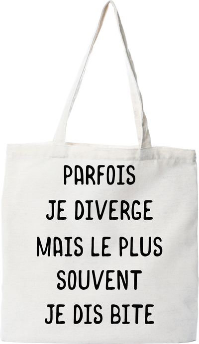 Tote bag coton recyclé parfois je diverge