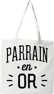 Tote bag coton recyclé parrain en or