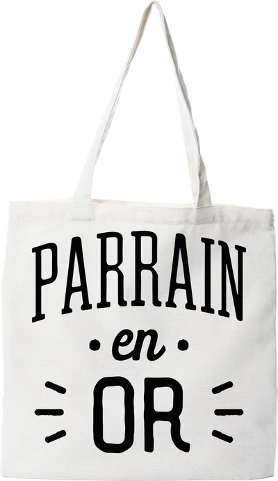 Tote bag coton recyclé parrain en or