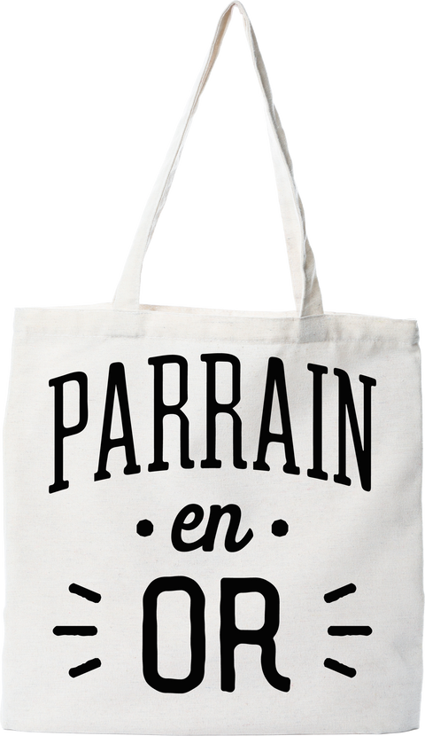 Tote bag coton recyclé parrain en or