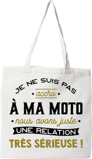 Tote bag coton recyclé pas accro à ma moto 2