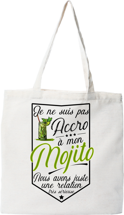 Tote bag coton recyclé pas accro mojito