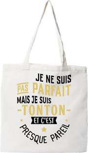 Tote bag coton recyclé pas parfait mais tonton