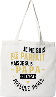 Tote bag coton recyclé pas parfait papa