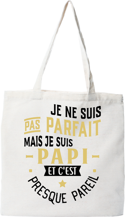 Tote bag coton recyclé pas parfait papi
