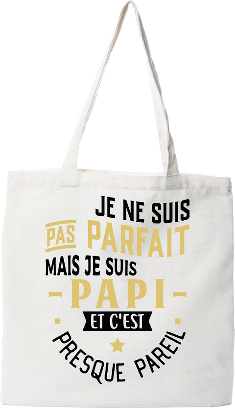 Tote bag coton recyclé pas parfait papi