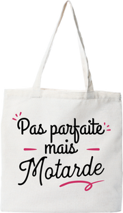 Tote bag coton recyclé pas parfaite motarde