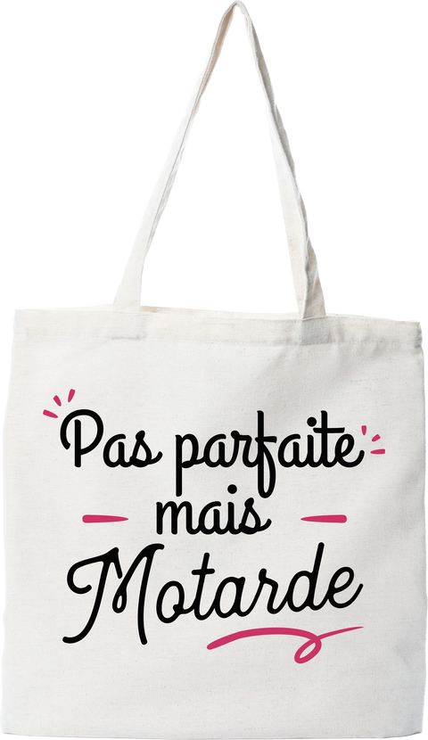 Tote bag coton recyclé pas parfaite motarde