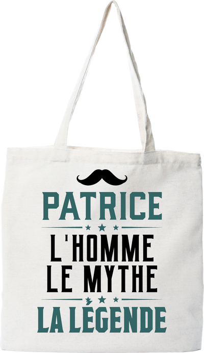 Tote bag coton recyclé patrice l'homme le mythe la légende