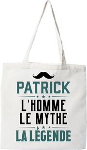 Tote bag coton recyclé patrick l'homme le mythe la légende