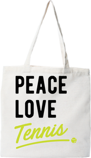 Tote bag coton recyclé peace, love, tennis