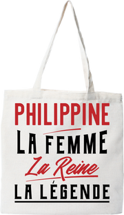 Tote bag coton recyclé philippine la femme la reine la légende
