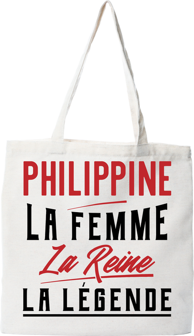 Tote bag coton recyclé philippine la femme la reine la légende