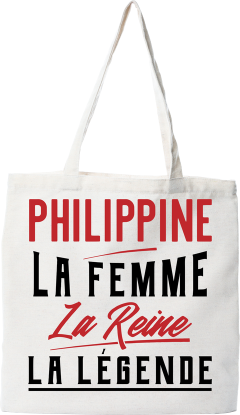 Tote bag coton recyclé philippine la femme la reine la légende
