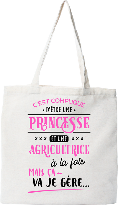 Tote bag coton recyclé princesse et agricultrice