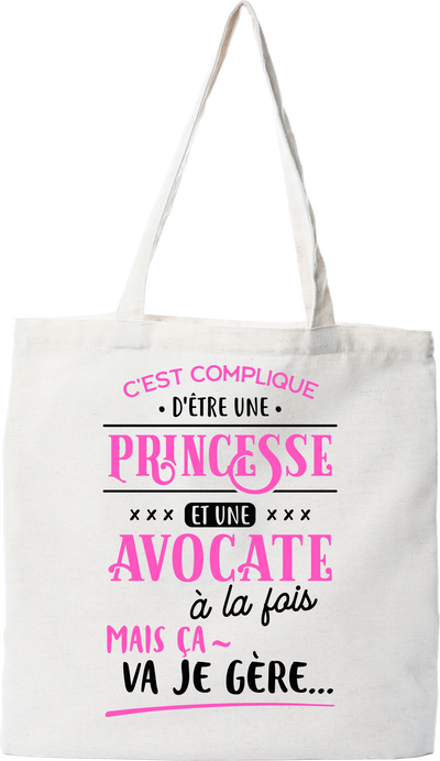 Tote bag coton recyclé princesse et avocate